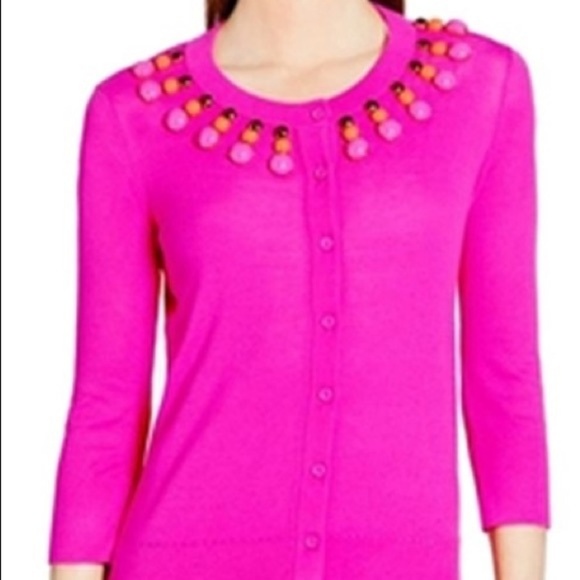 kate spade Sweaters - Kate Spade Embellished cardigan Rio Pink